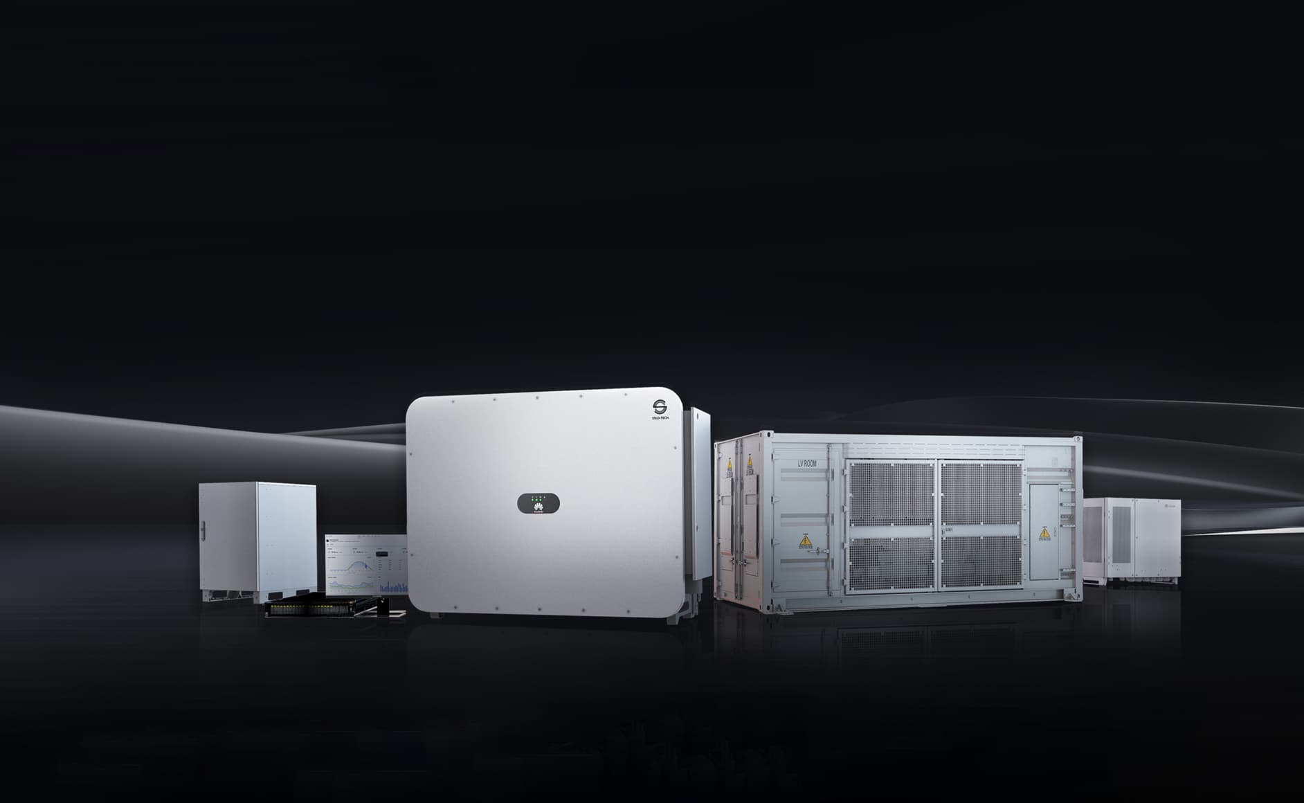 Huawei LUNA2000 containerised BESS, inverter and smart logger — utility-scale energy storage